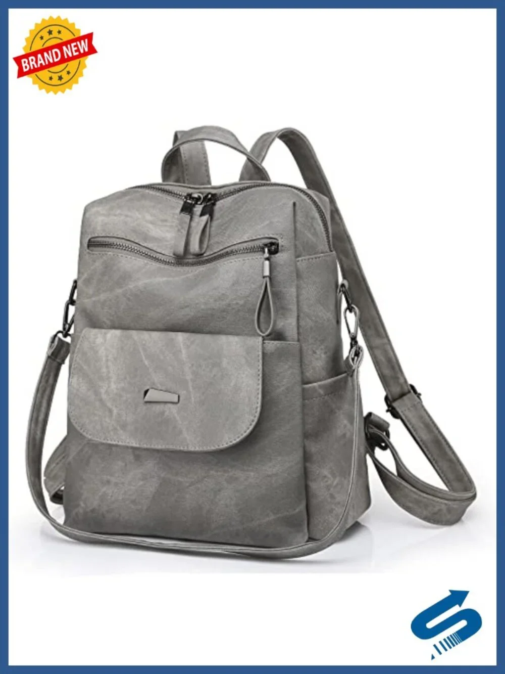 Women's Small Leather Backpack Purse Anti-theft Waterproof 3-in-1 Convertible